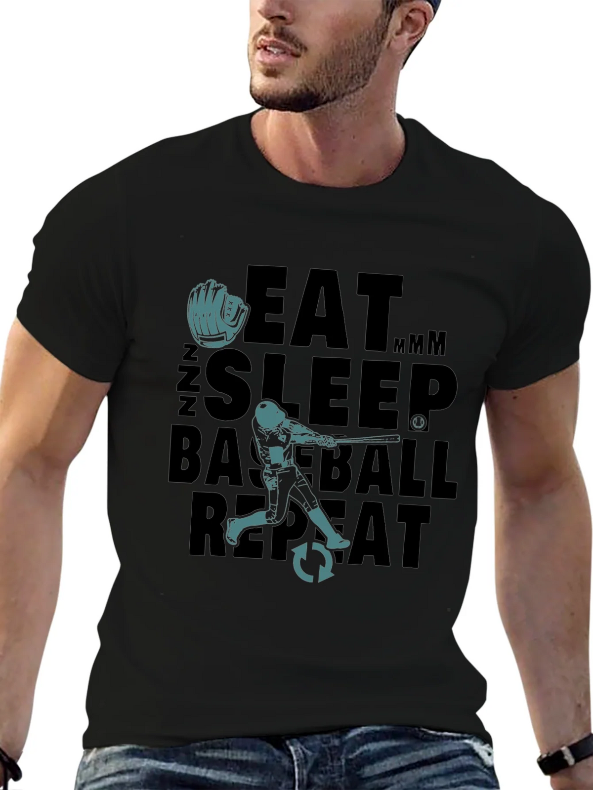 Eat Sleep Baseball Repeat Graphic Tee product image 1