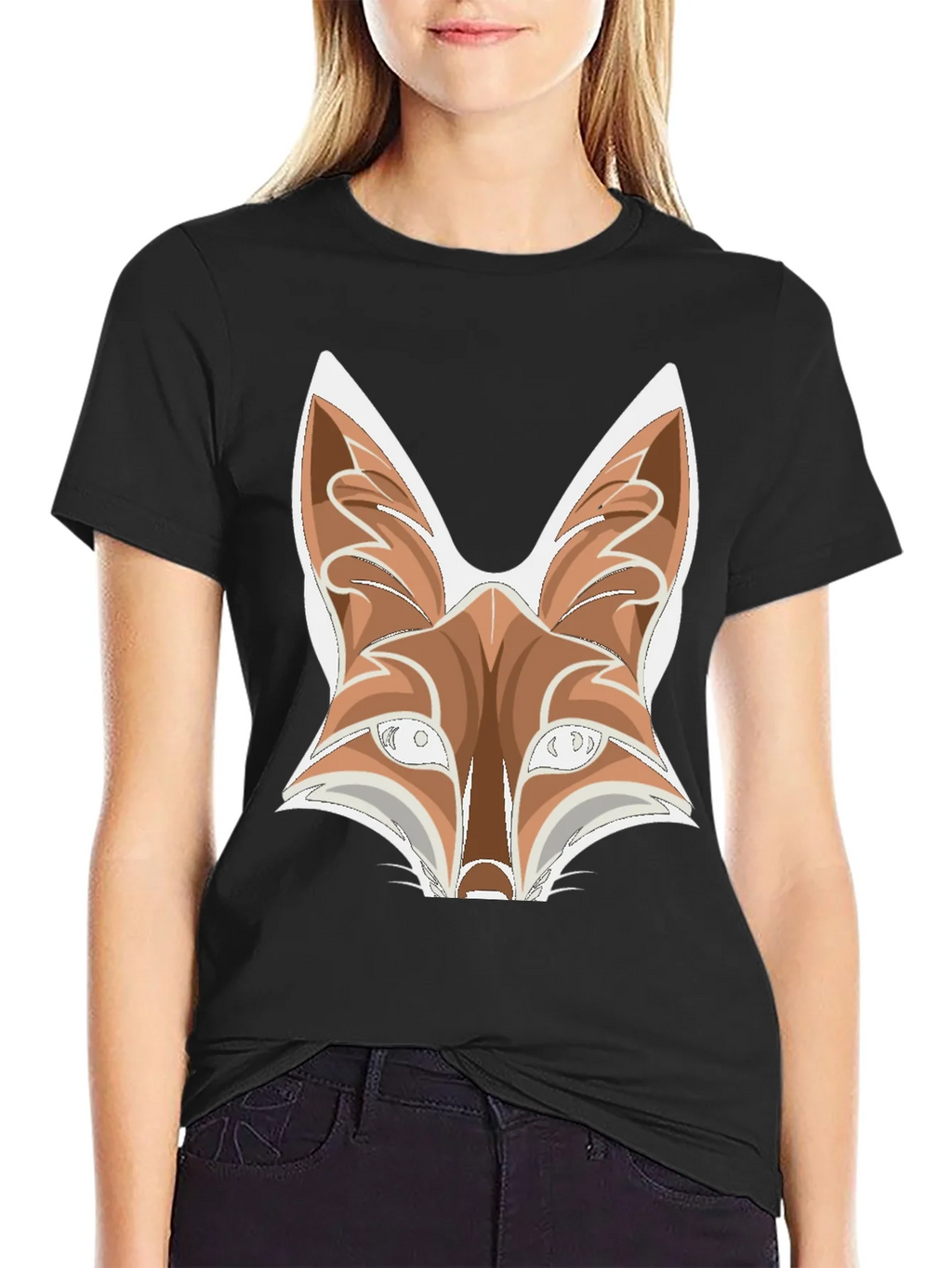 Fox Graphic Tee - Black Cotton Blend T-Shirt product image 2