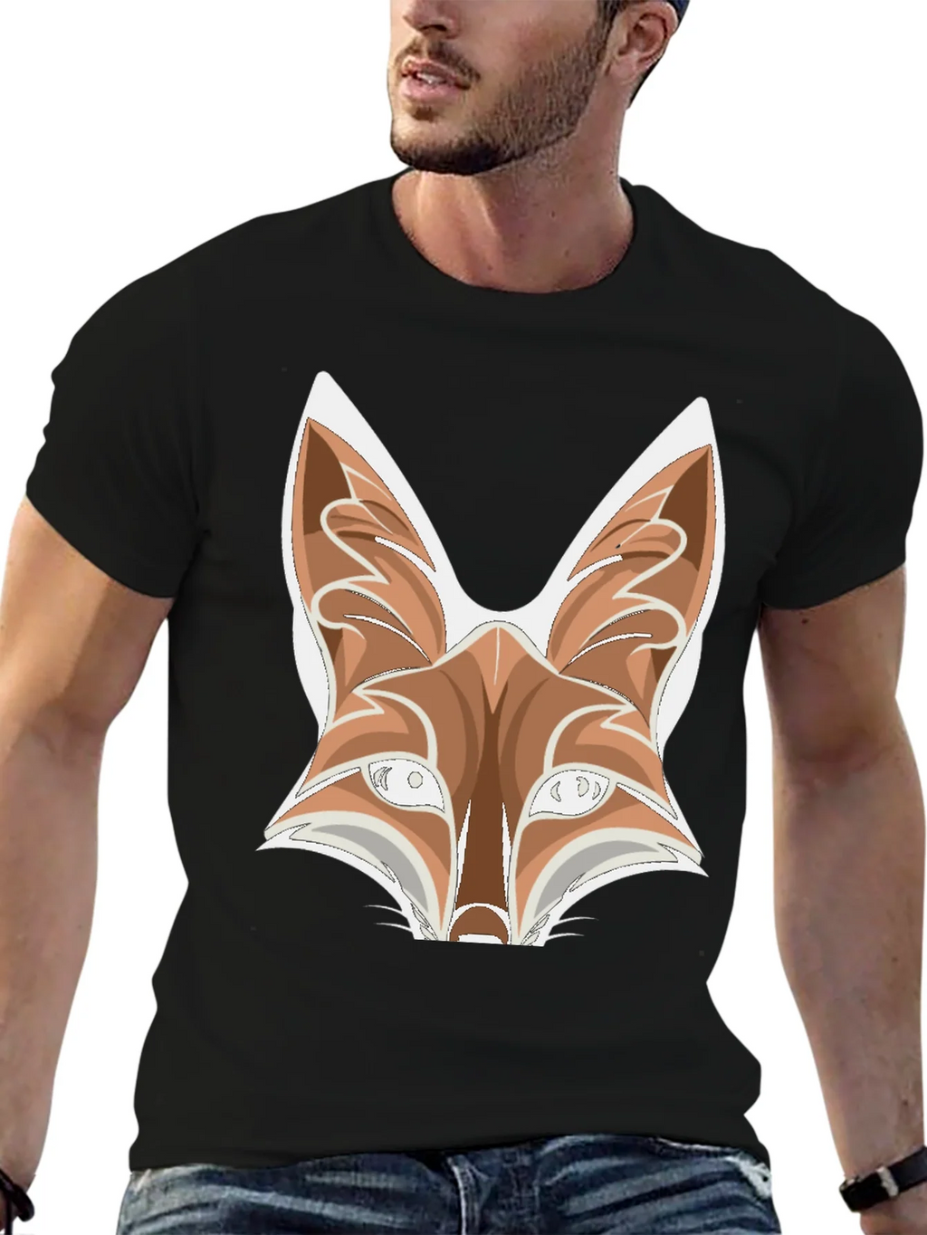 Fox Graphic Tee - Black Cotton Blend T-Shirt product image 6