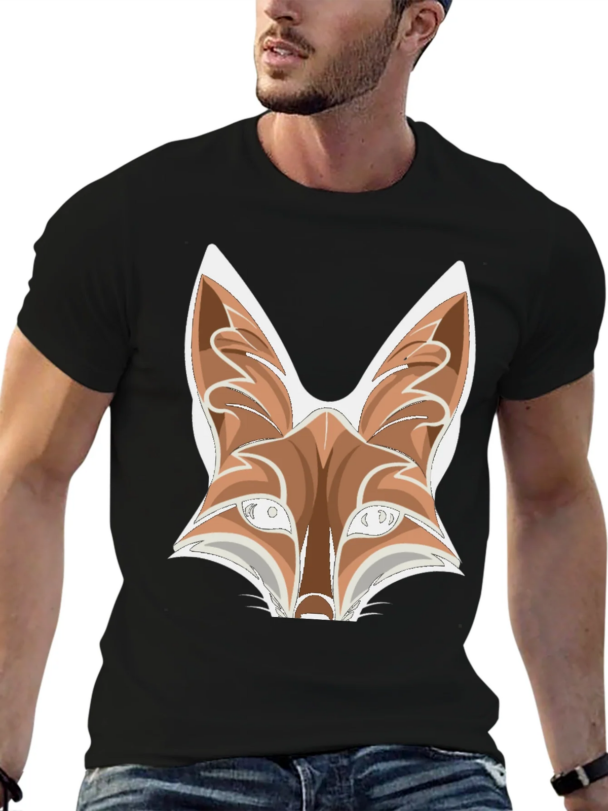 Fox Graphic Tee - Black Cotton Blend T-Shirt product image 6