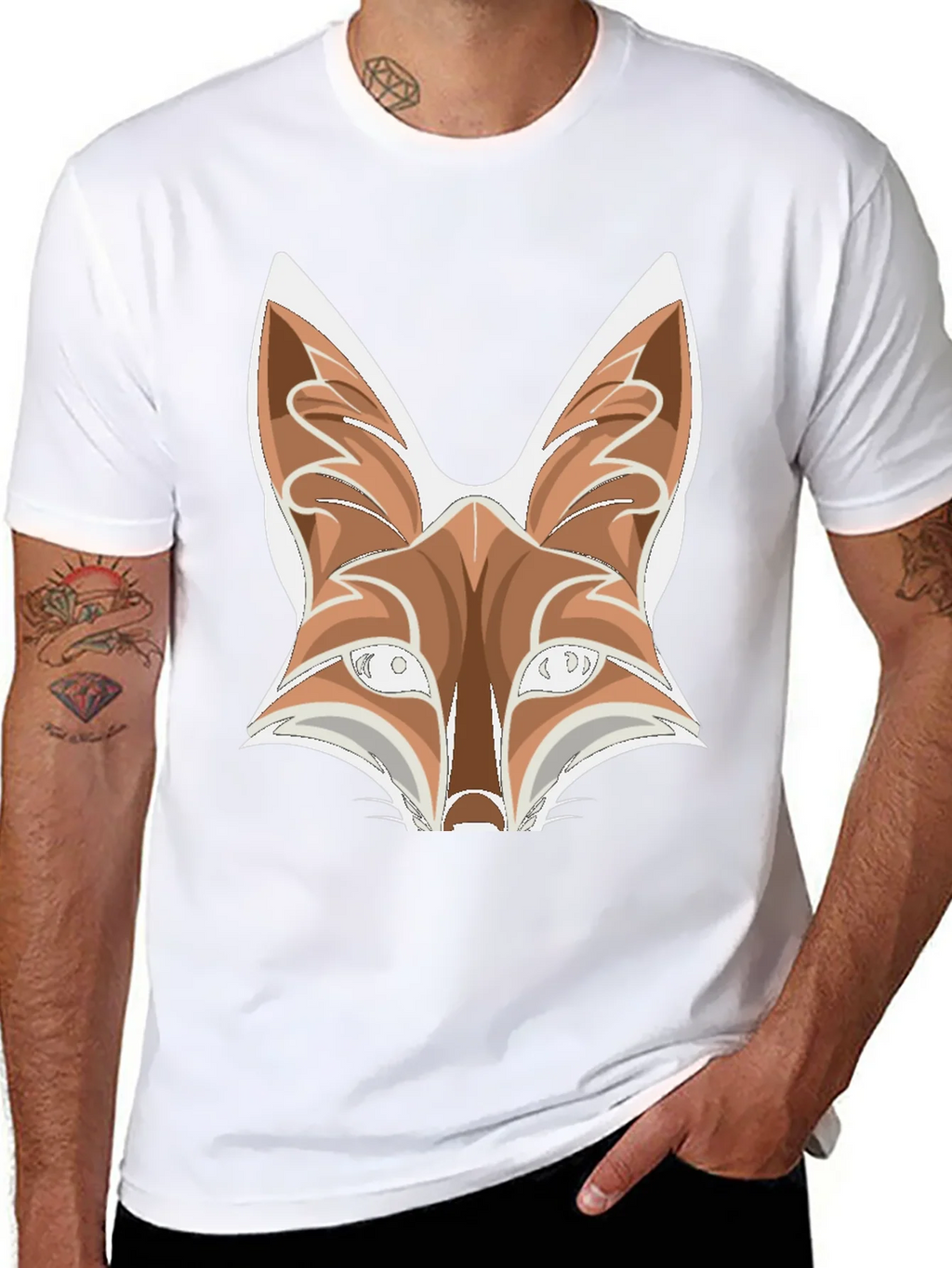 Fox Graphic Tee - Black Cotton Blend T-Shirt product image 7