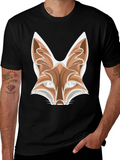 Fox Graphic Tee - Black Cotton Blend T-Shirt product image 1