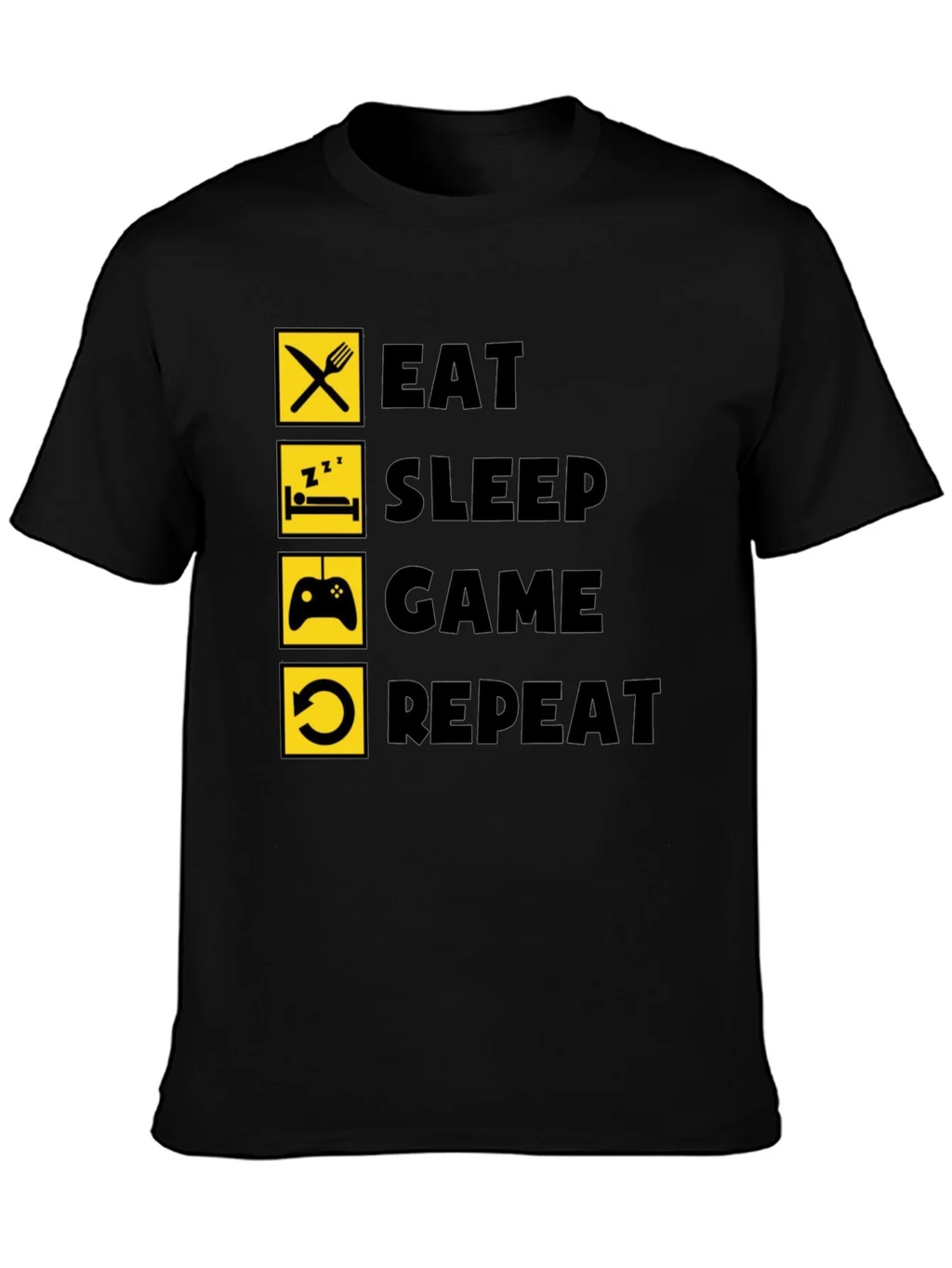 Eat Sleep Game Repeat Black Graphic Tee product image 3