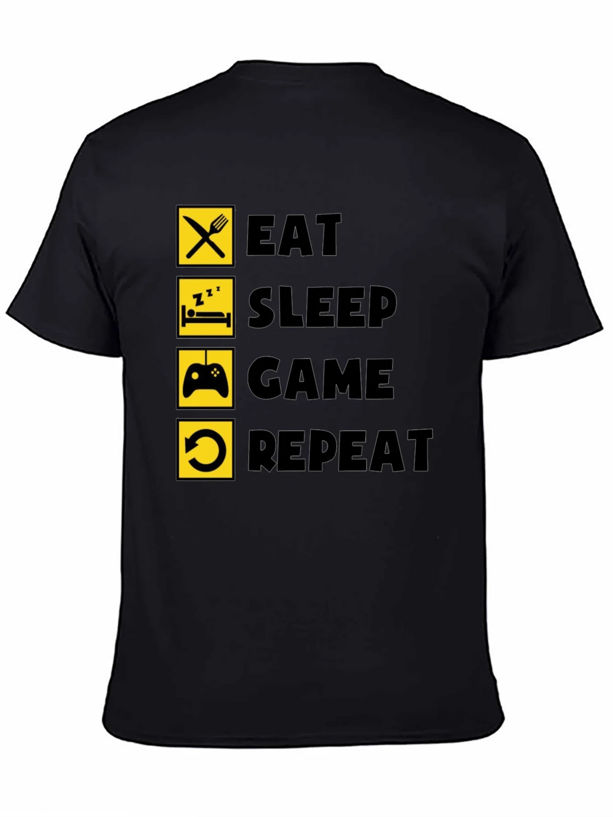 Eat Sleep Game Repeat Black Graphic Tee product image 4