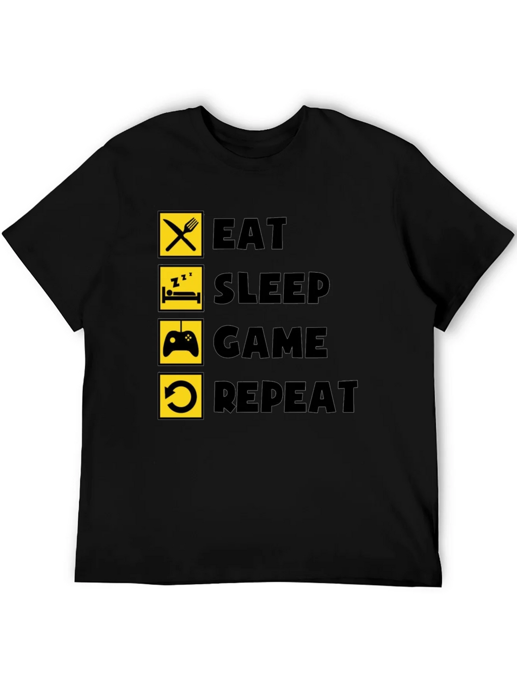 Eat Sleep Game Repeat Black Graphic Tee product image 5