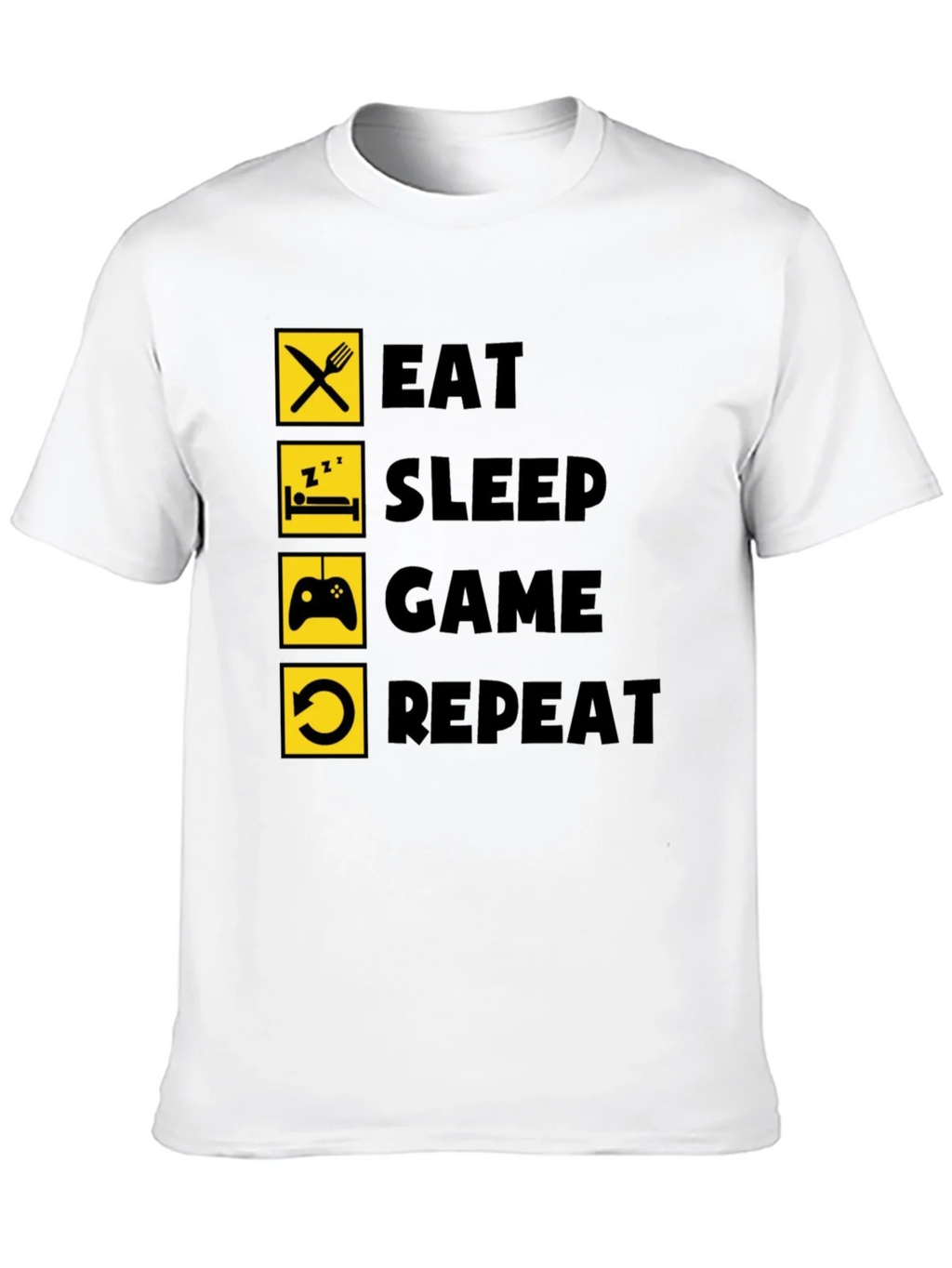 Eat Sleep Game Repeat Black Graphic Tee product image 9