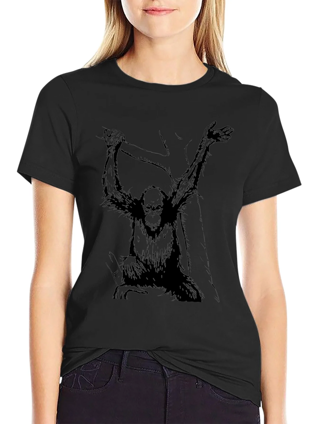 Monkey Graphic Black Tee - Urban Style product image 2
