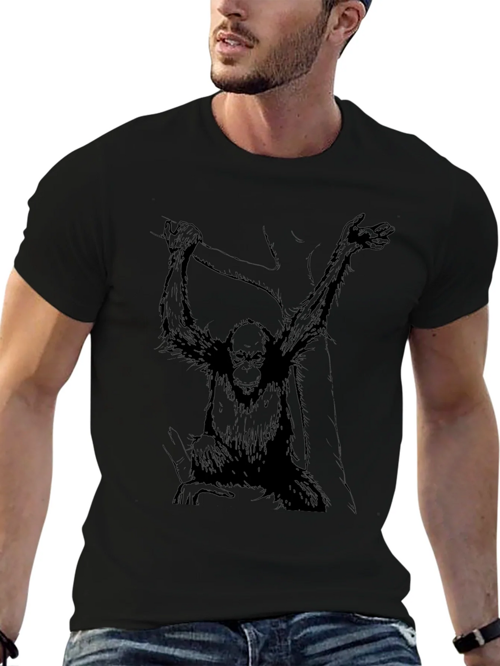 Monkey Graphic Black Tee - Urban Style product image 6