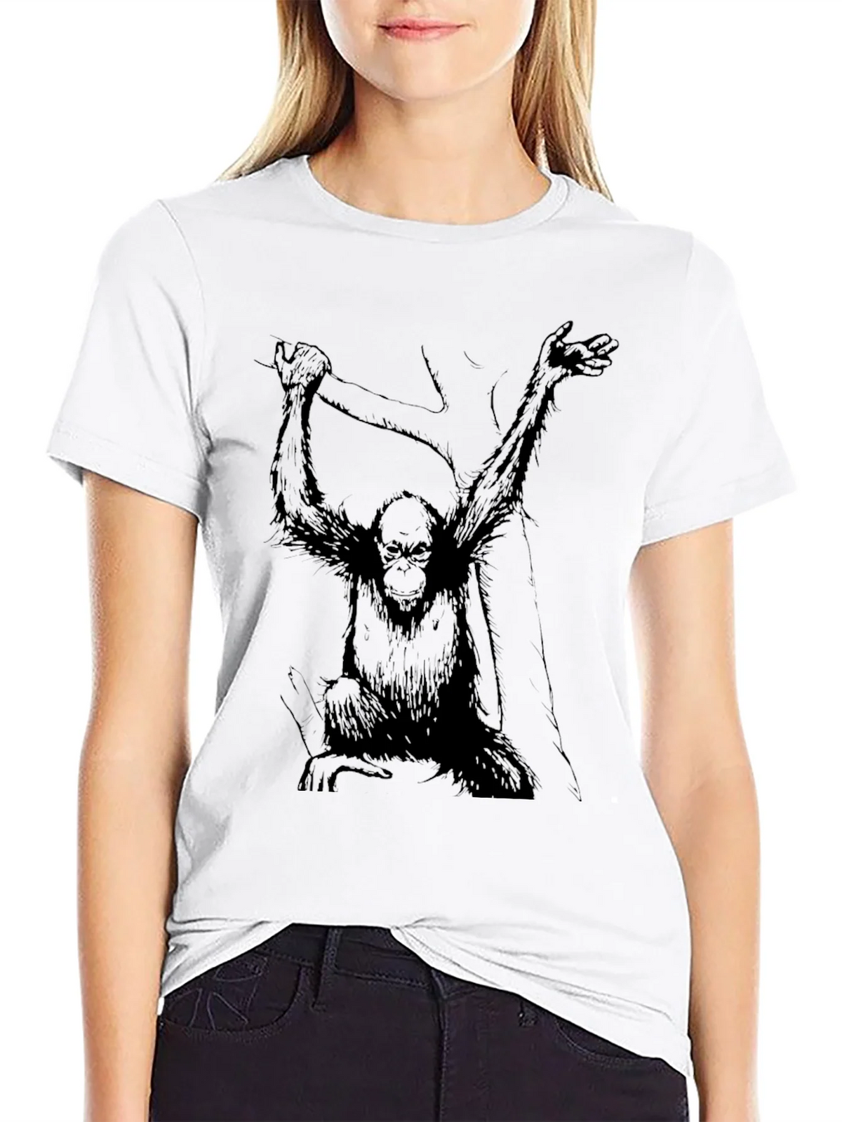 Monkey Graphic Black Tee - Urban Style product image 8