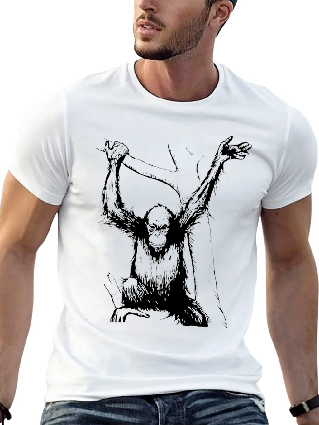 Monkey Graphic Black Tee - Urban Style product image 12