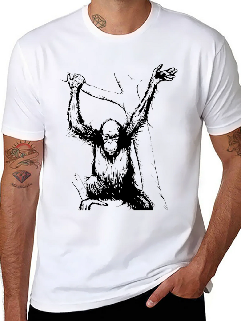 Monkey Graphic Black Tee - Urban Style product image 7