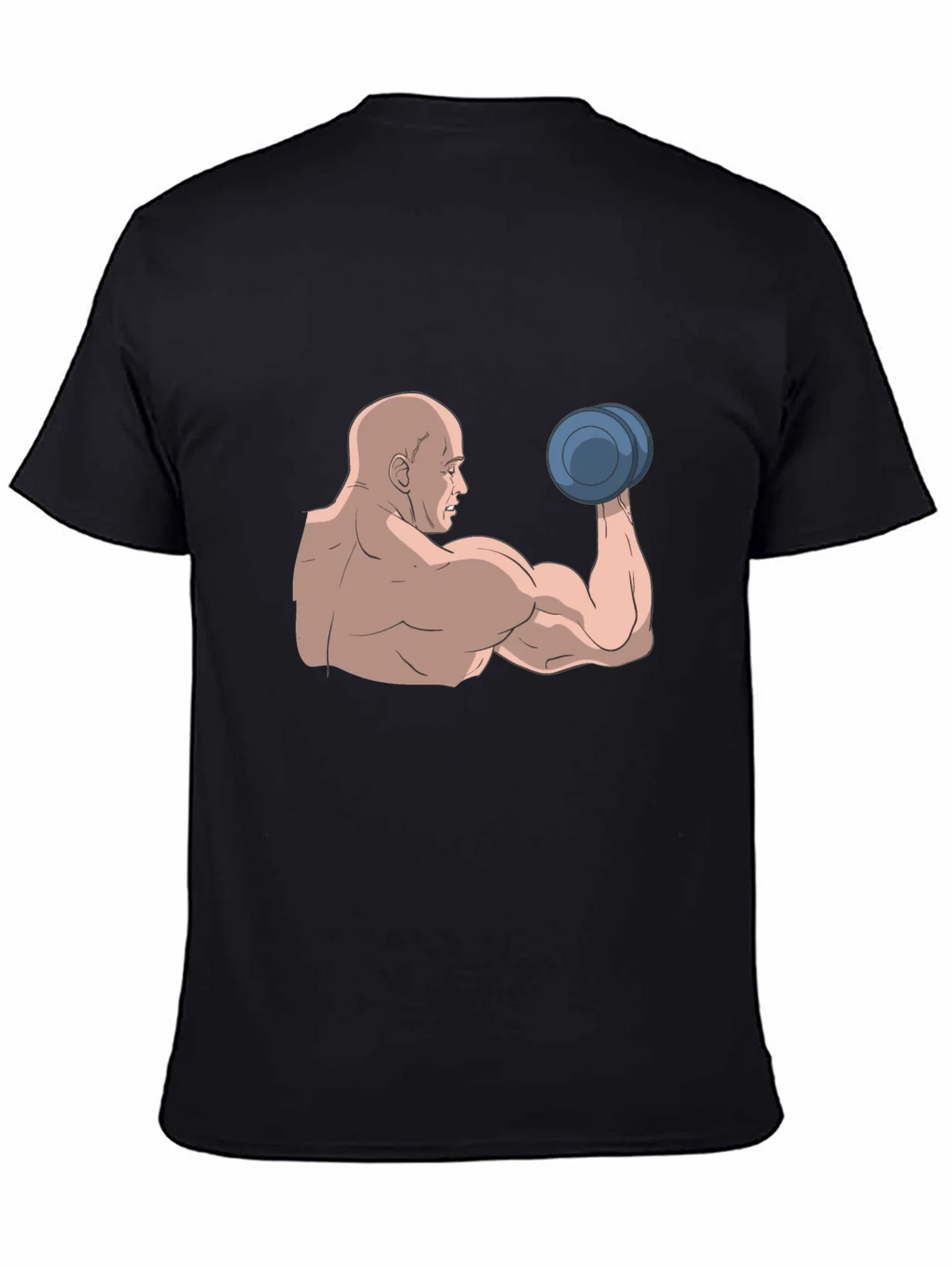 Muscle Man Graphic Tee - Black Cotton T-Shirt product image 4