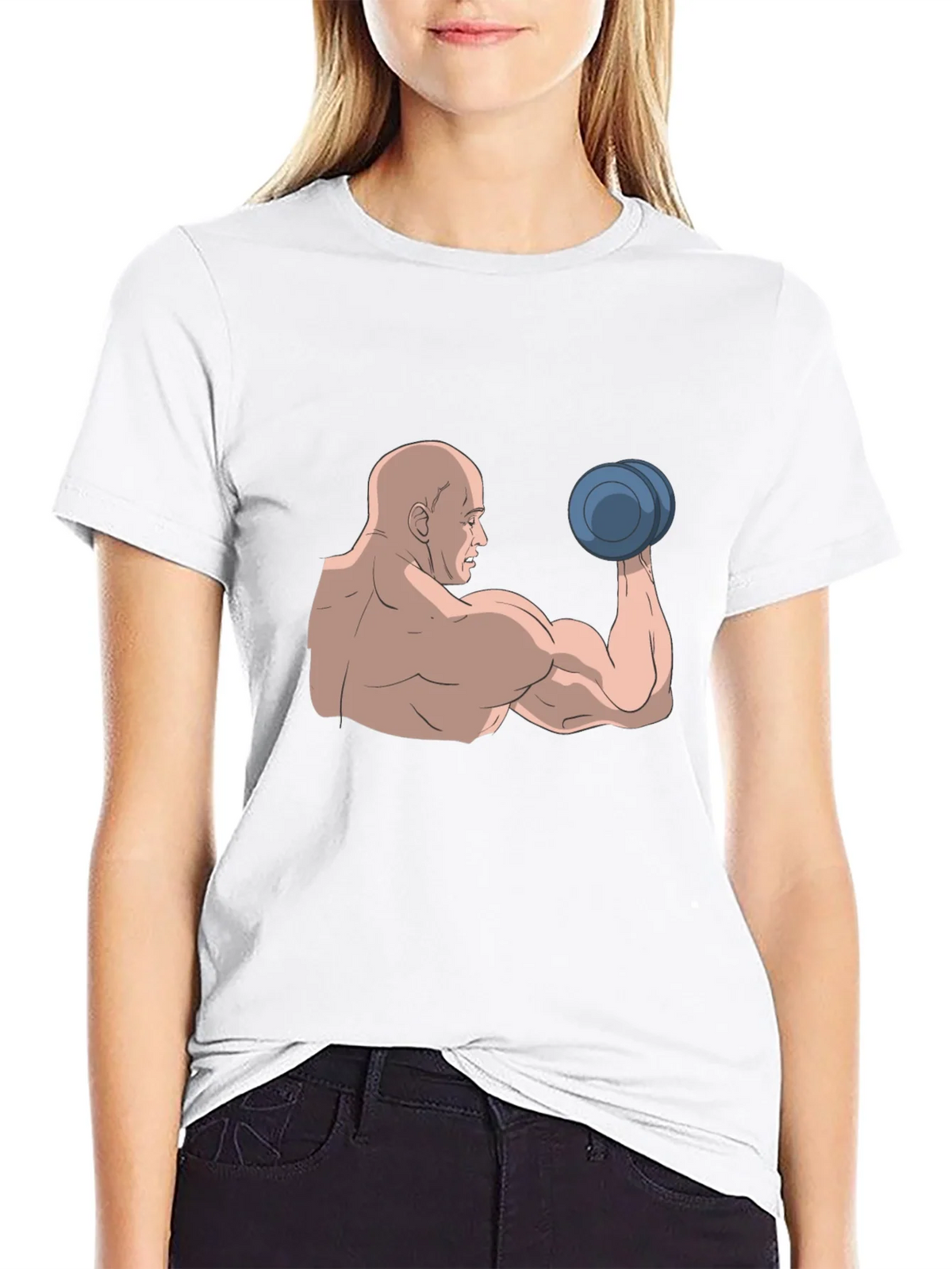 Muscle Man Graphic Tee - Black Cotton T-Shirt product image 8