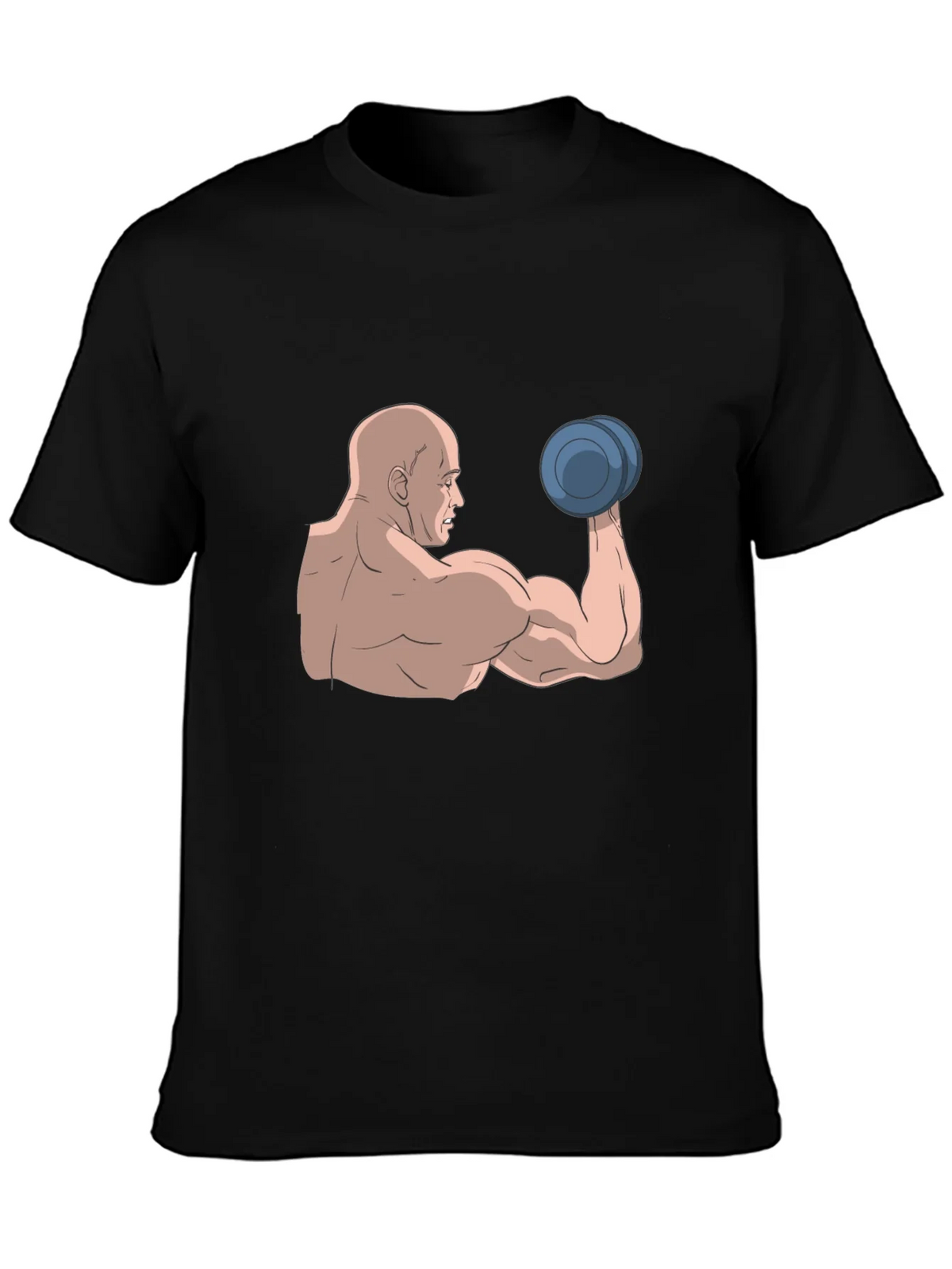 Muscle Man Graphic Tee - Black Cotton T-Shirt product image 3