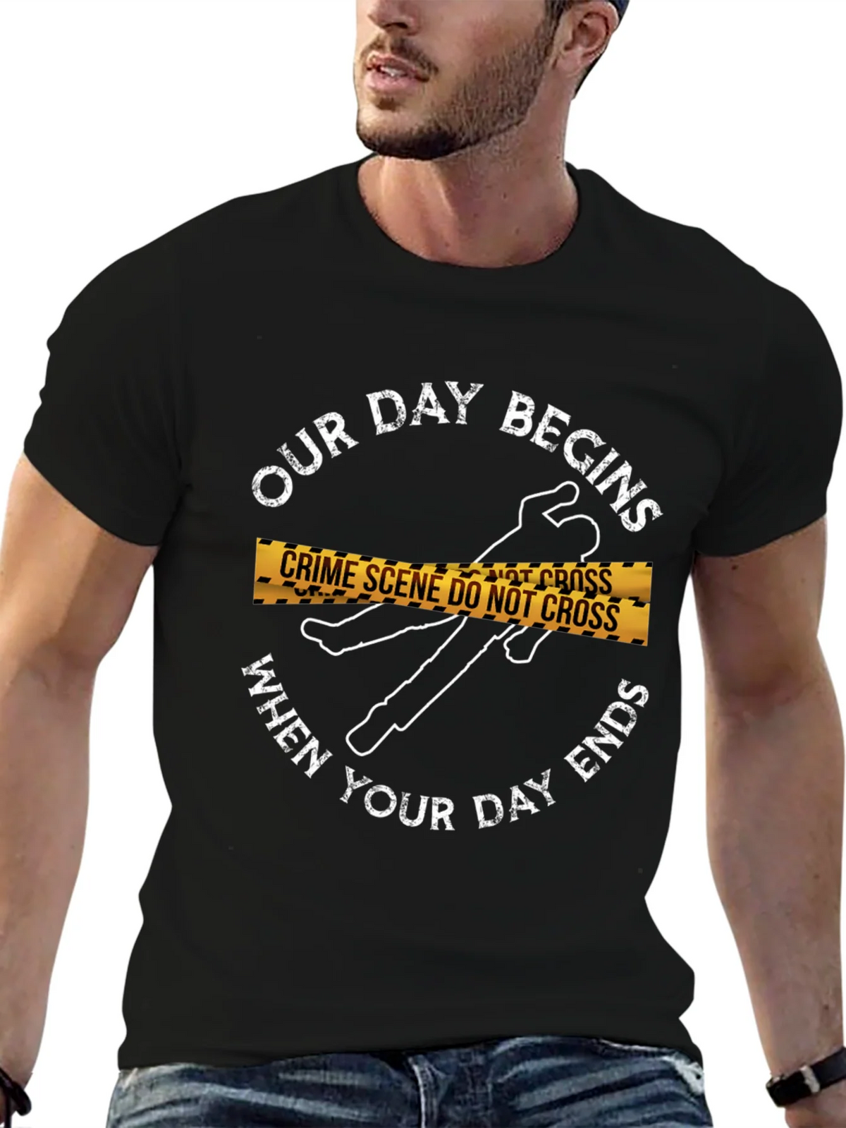 Crime Scene T-Shirt: Our Day Begins... product image 3