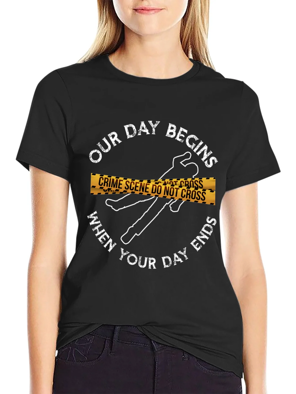 Crime Scene T-Shirt: Our Day Begins... product image 1