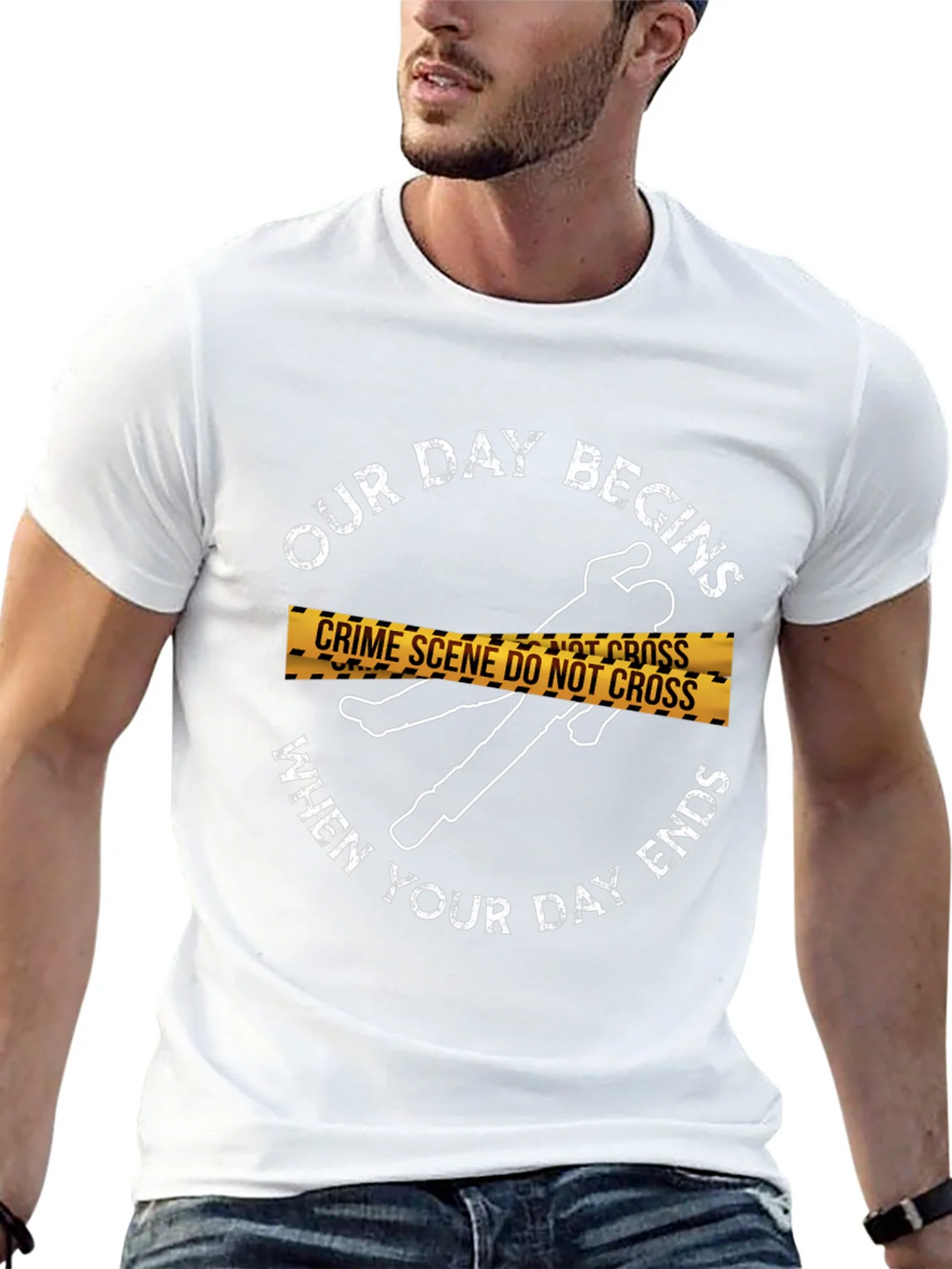Crime Scene T-Shirt: Our Day Begins... product image 5