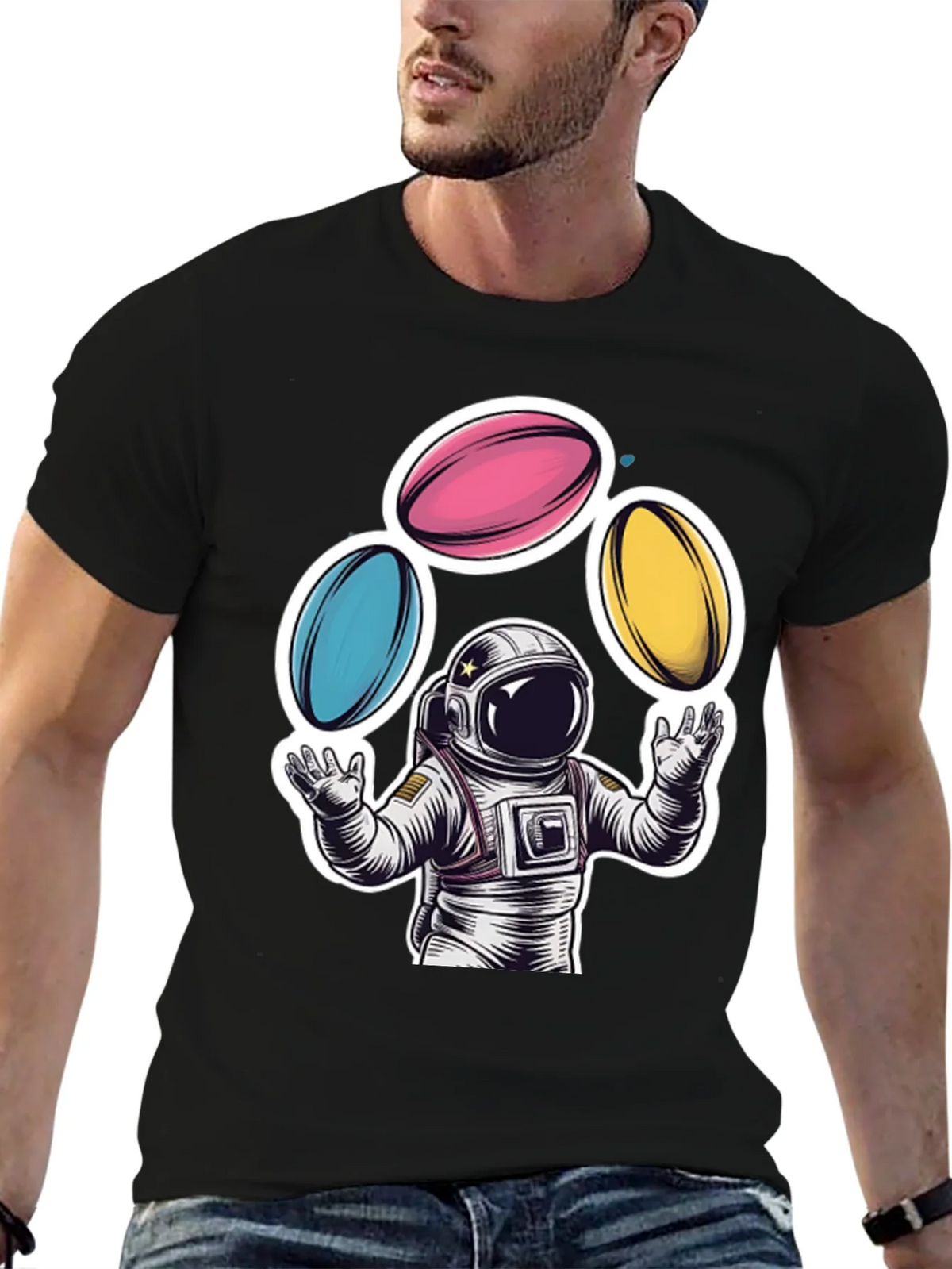 Astronaut Juggling Planets Graphic Tee product image 6