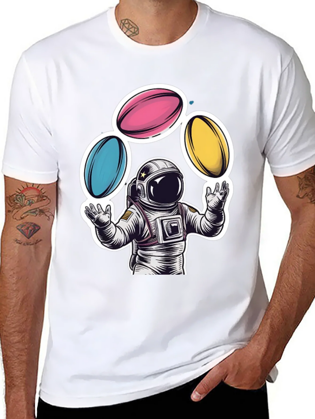 Astronaut Juggling Planets Graphic Tee product image 7