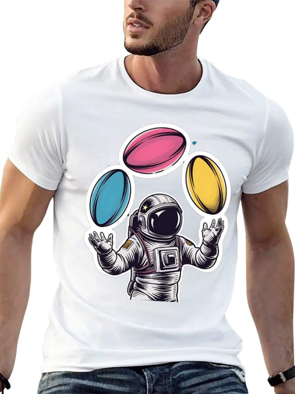 Astronaut Juggling Planets Graphic Tee product image 12