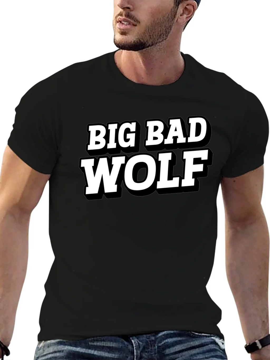 Big Bad Wolf Black Graphic T-Shirt product image 5