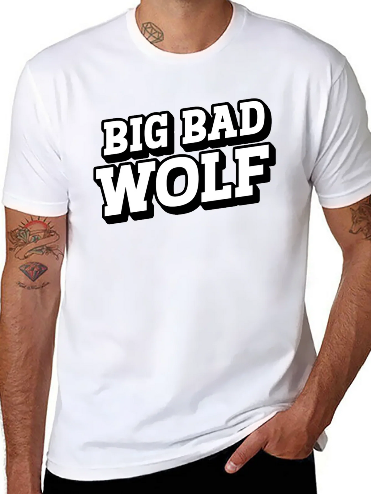 Big Bad Wolf Black Graphic T-Shirt product image 6