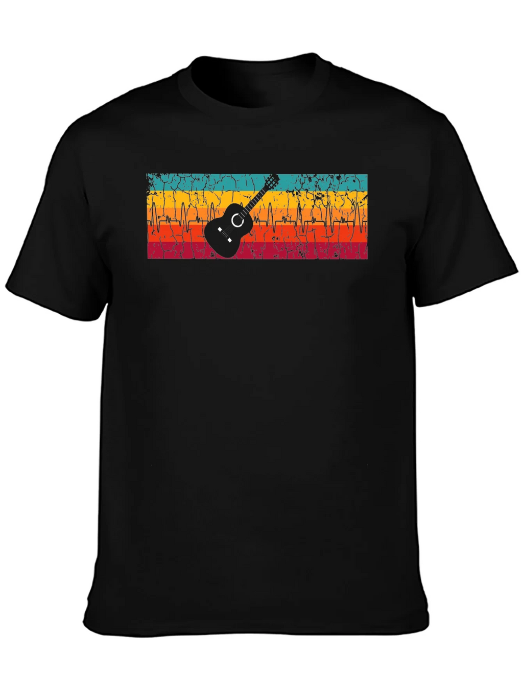 Guitar Heartbeat Graphic T-Shirt - Retro Design product image 2