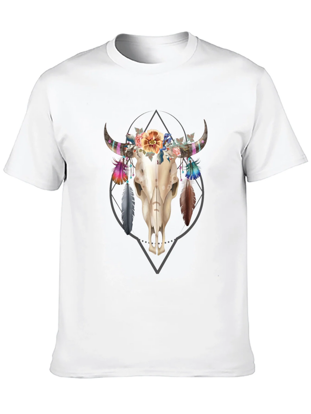 Floral Skull Graphic Tee - Trendy Mens Black T-Shirt product image 9