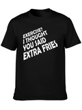 Exercise? Extra Fries Funny Graphic Tee product image 1
