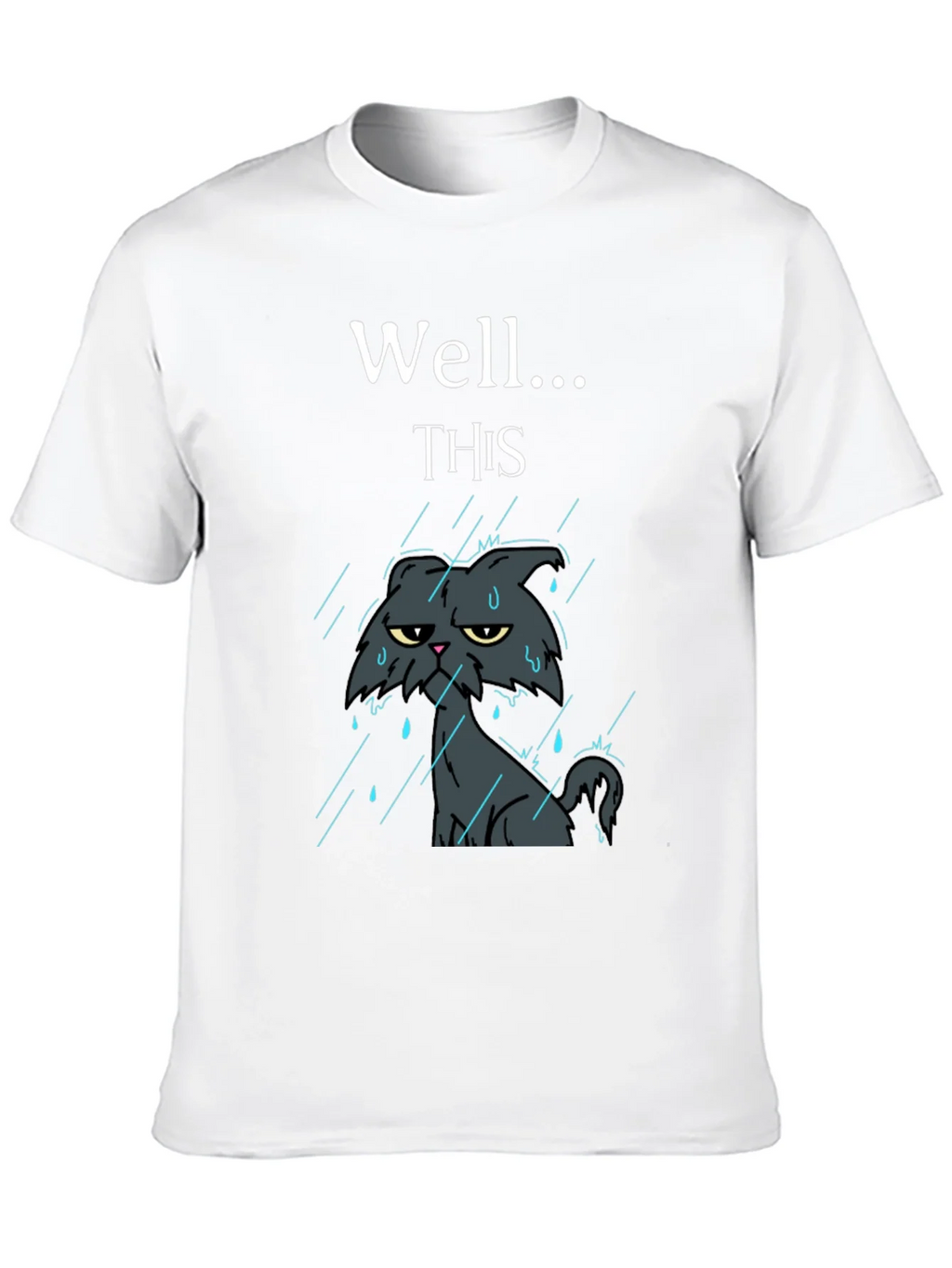 Grumpy Cat in Rain Funny T-Shirt product image 9