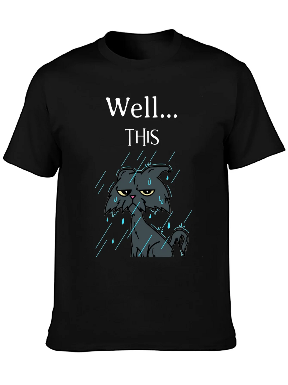Grumpy Cat in Rain Funny T-Shirt product image 3