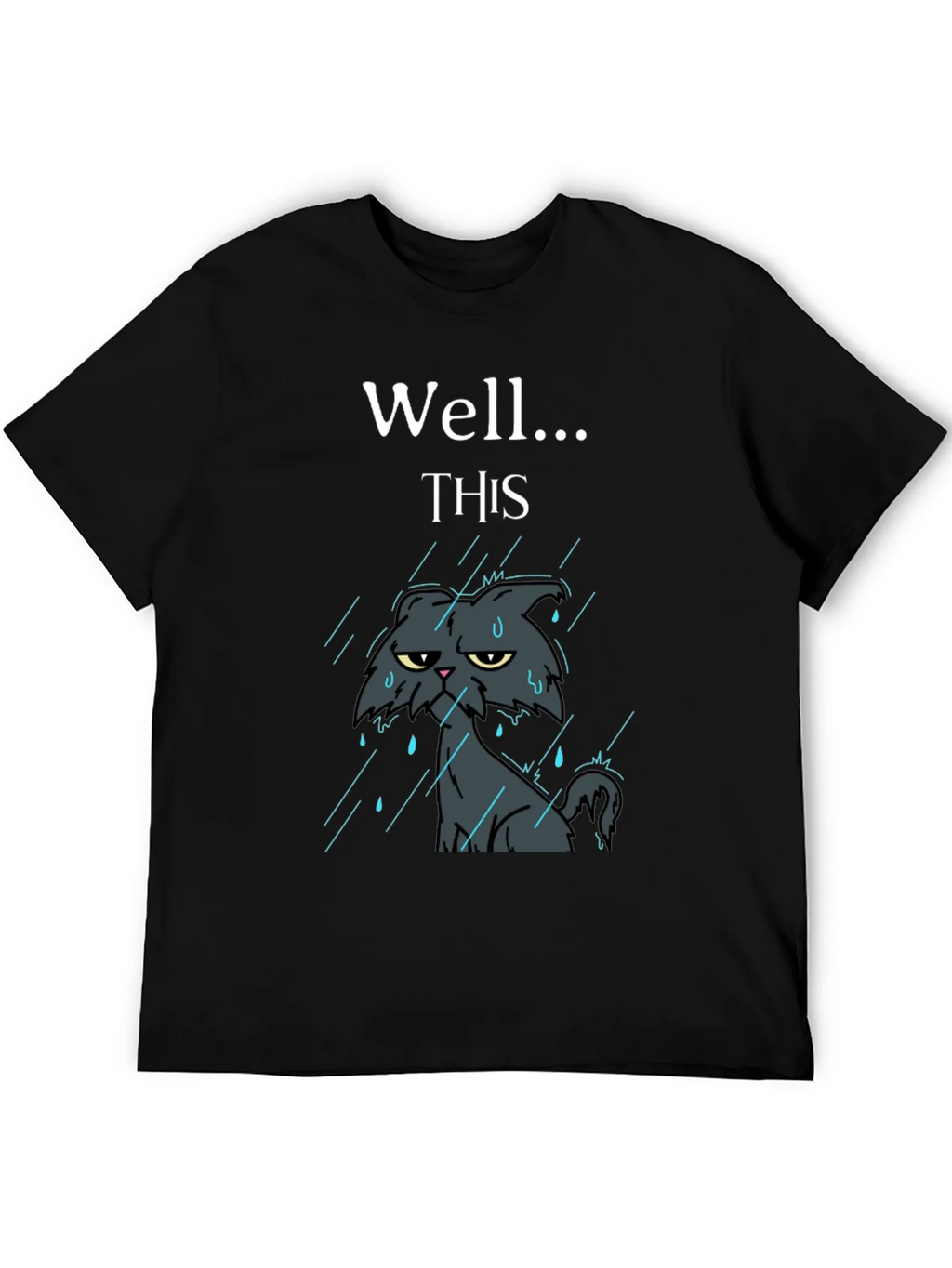 Grumpy Cat in Rain Funny T-Shirt product image 5