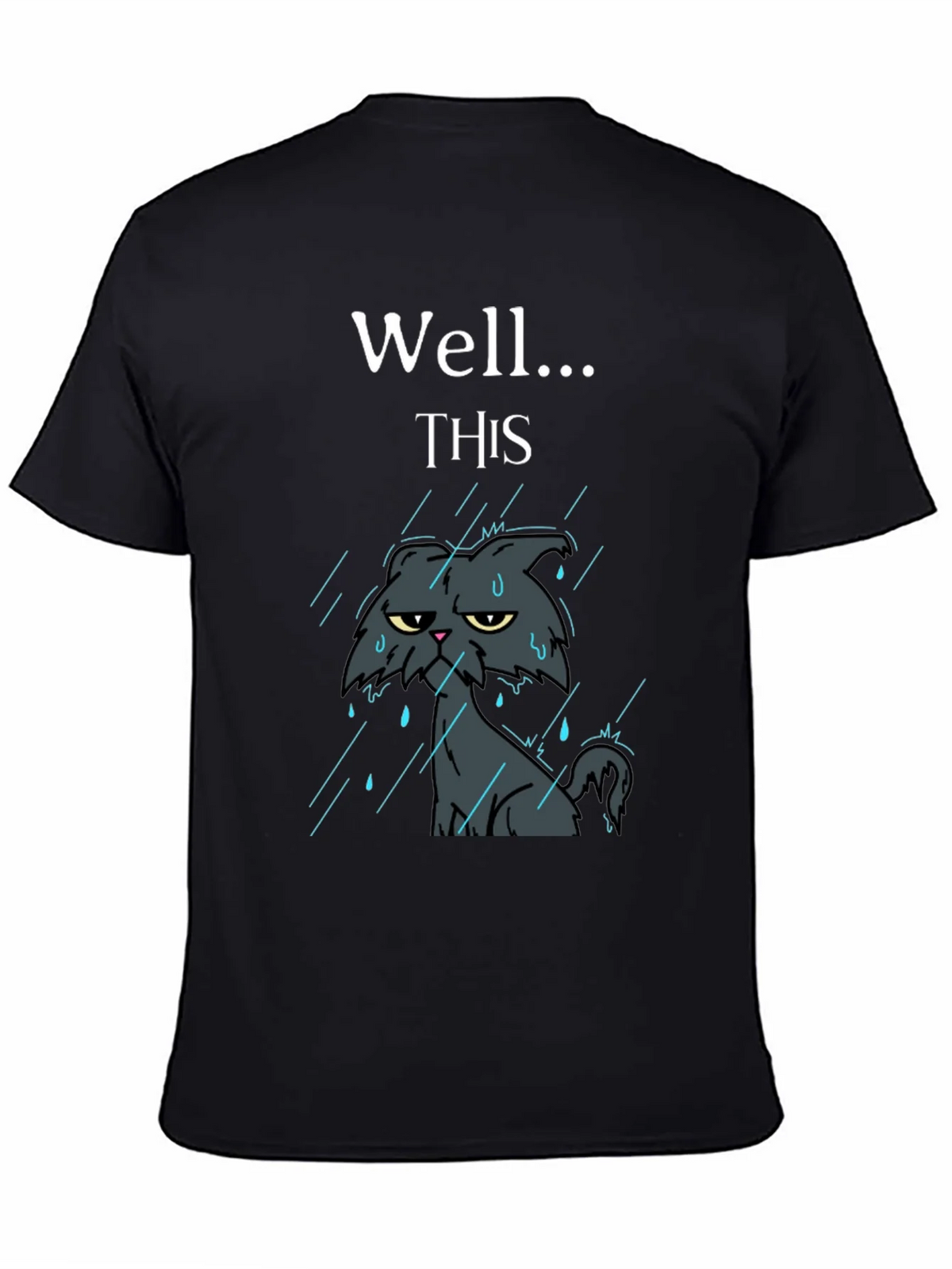 Grumpy Cat in Rain Funny T-Shirt product image 4