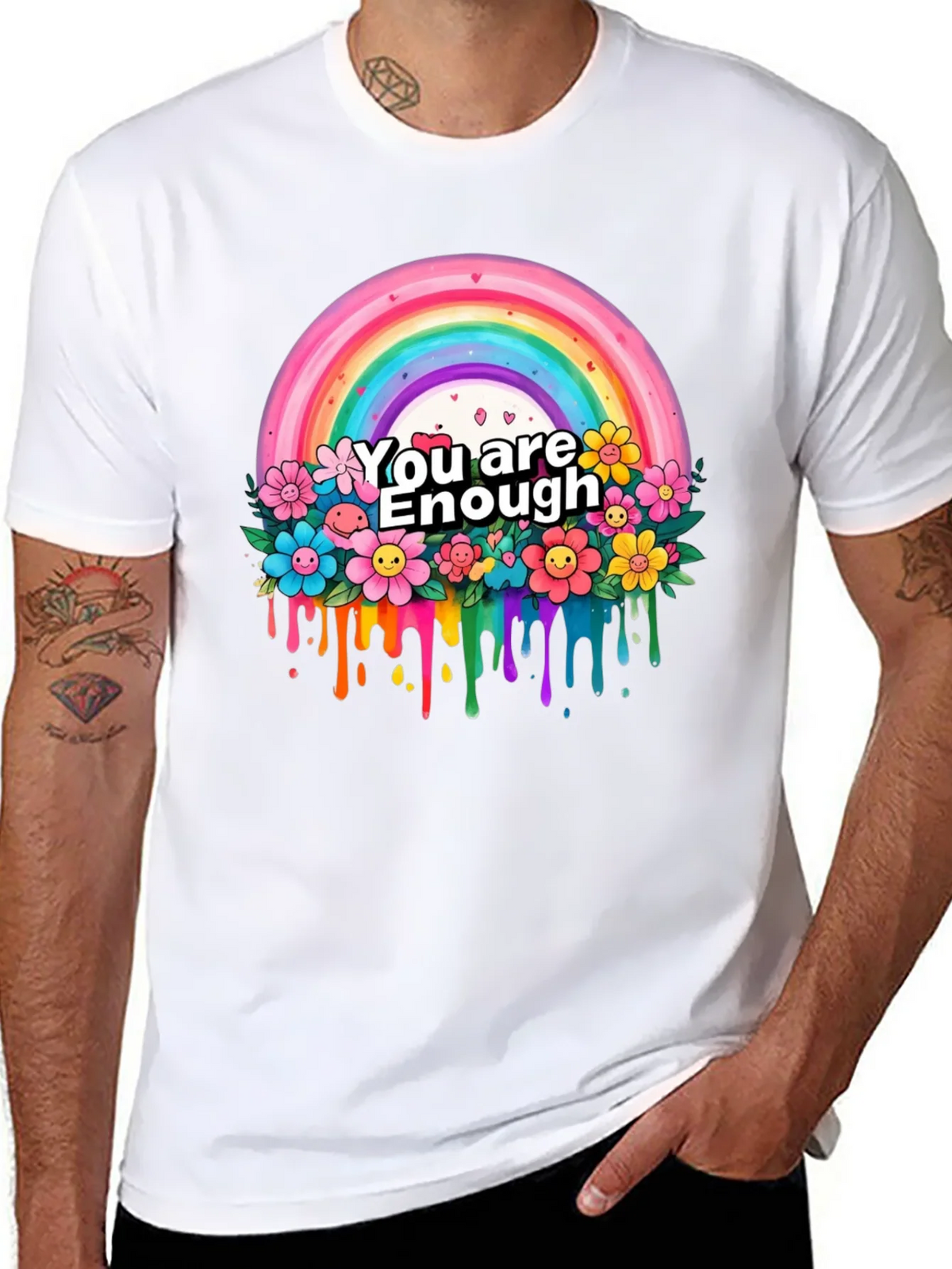 You Are Enough Rainbow Graphic T-Shirt product image 4