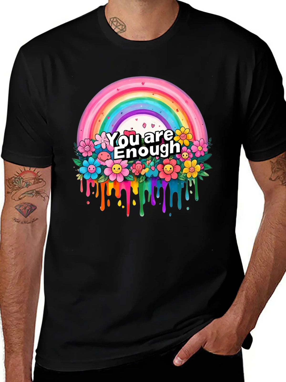 You Are Enough Rainbow Graphic T-Shirt product image 1