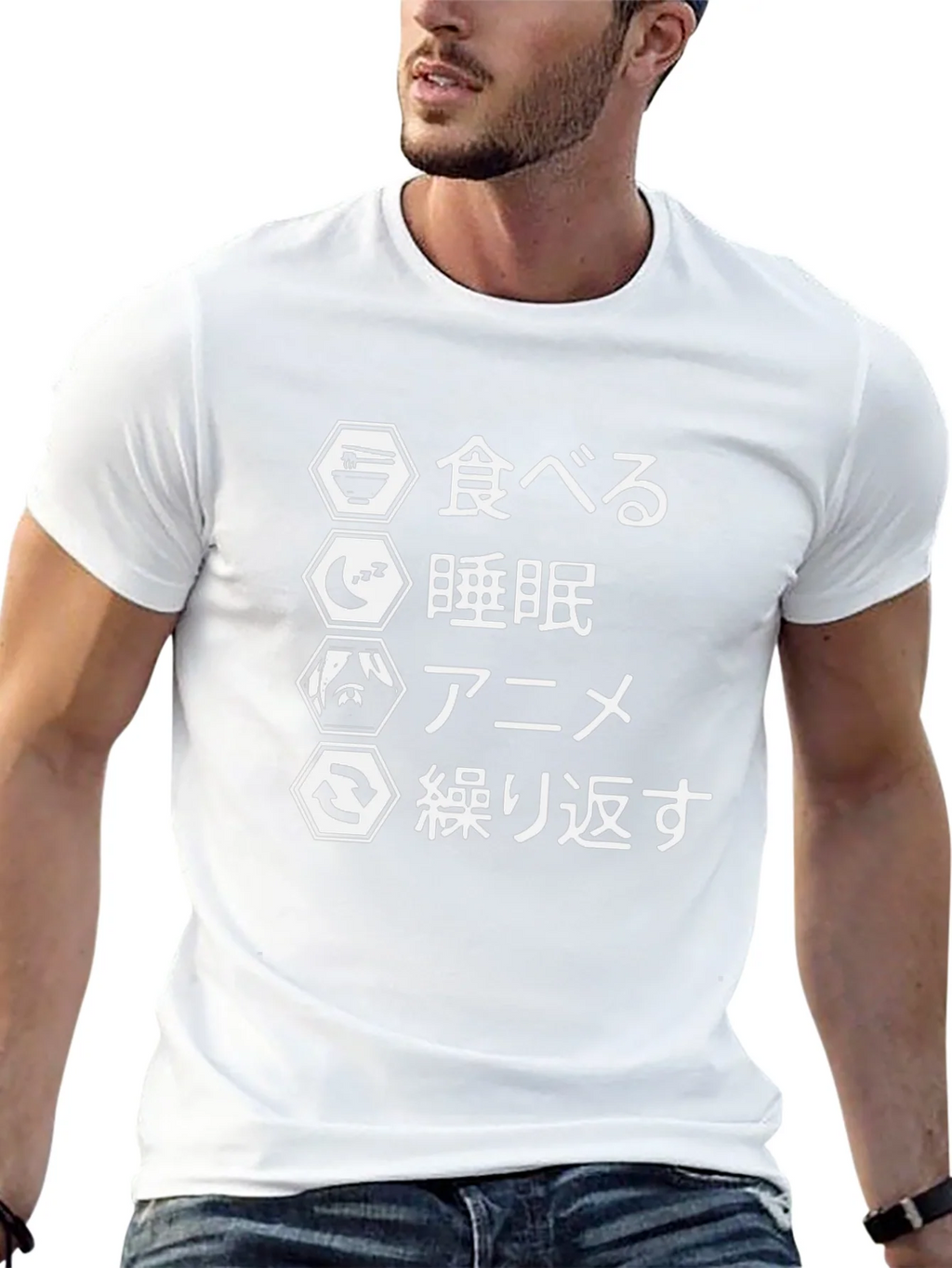 Anime Eat Sleep Repeat Black T-Shirt product image 11