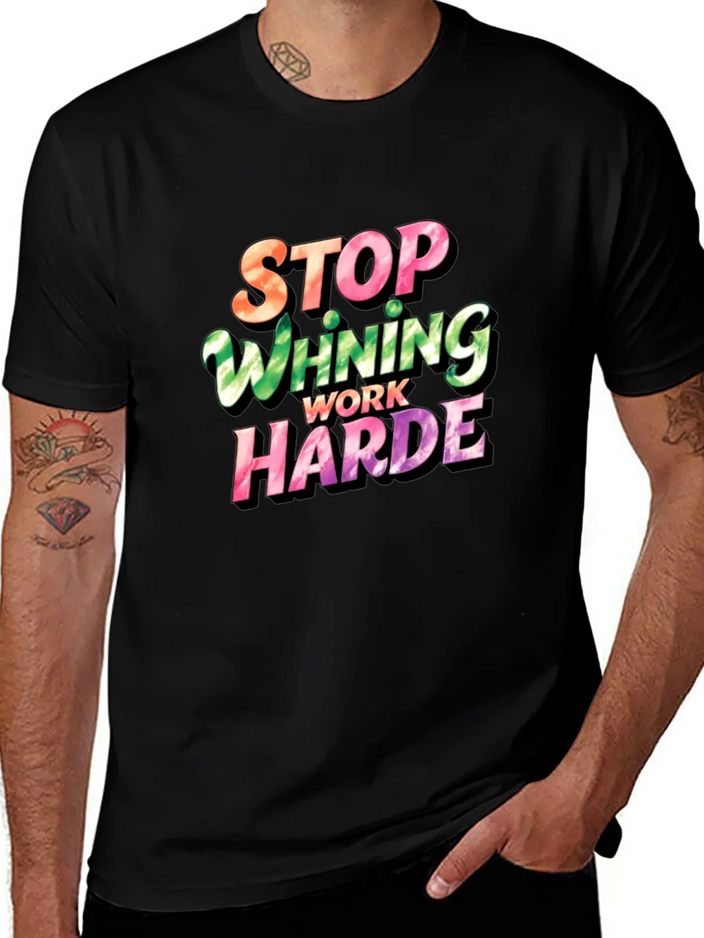 Stop Whining Work Harder Mens Graphic Tee product image 1