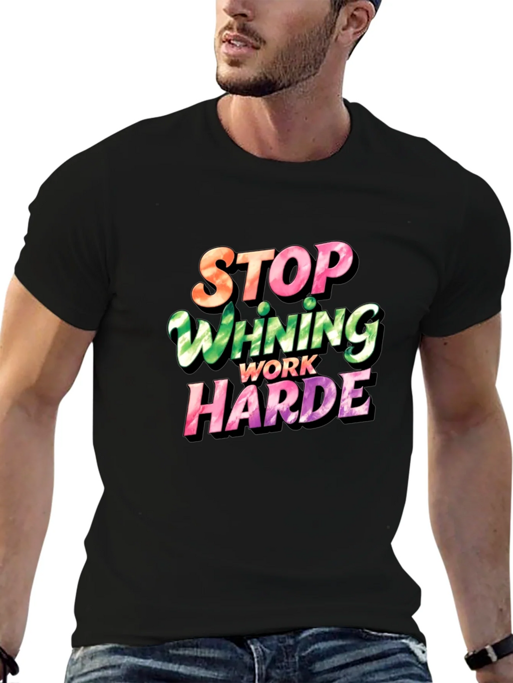 Stop Whining Work Harder Mens Graphic Tee product image 5