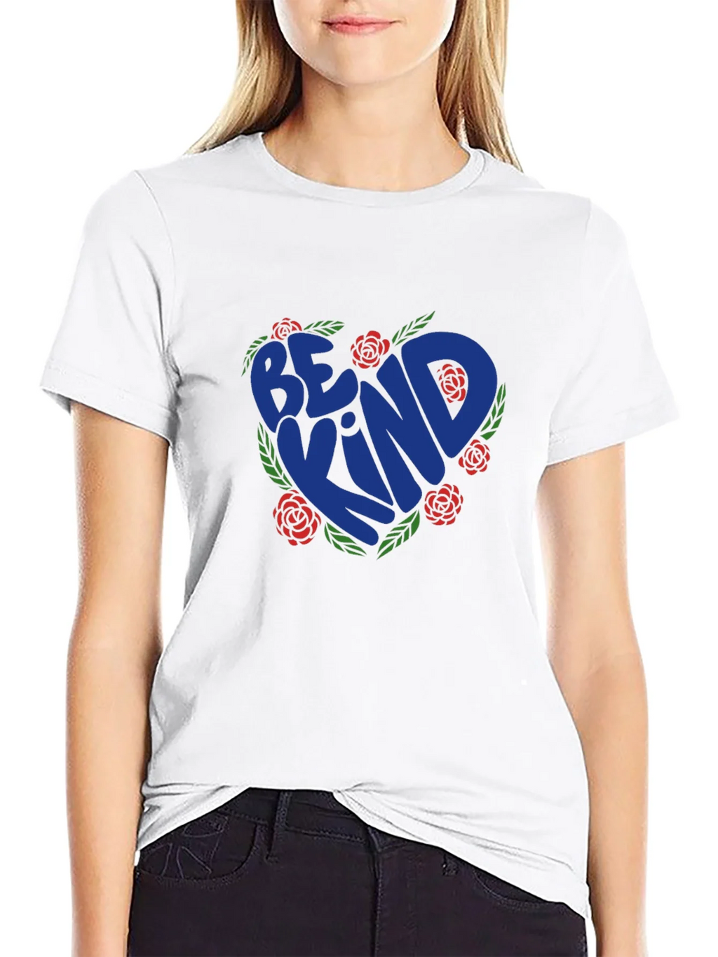 Be Kind Heart Rose Graphic T-Shirt - Black product image 8