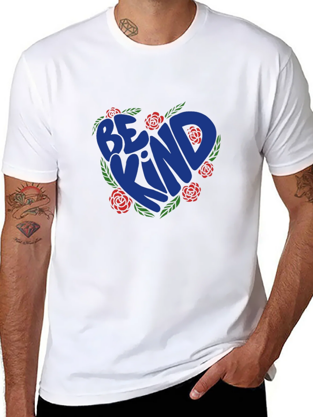 Be Kind Heart Rose Graphic T-Shirt - Black product image 7