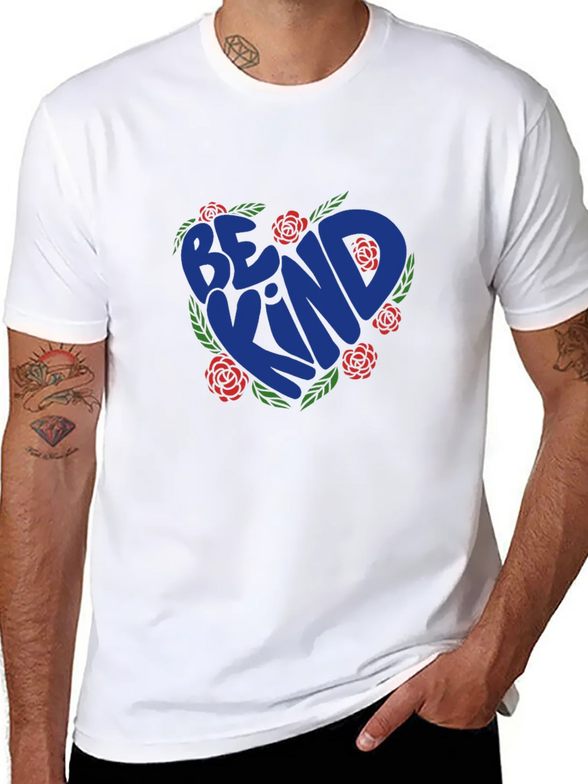 Be Kind Heart Rose Graphic T-Shirt - Black product image 7