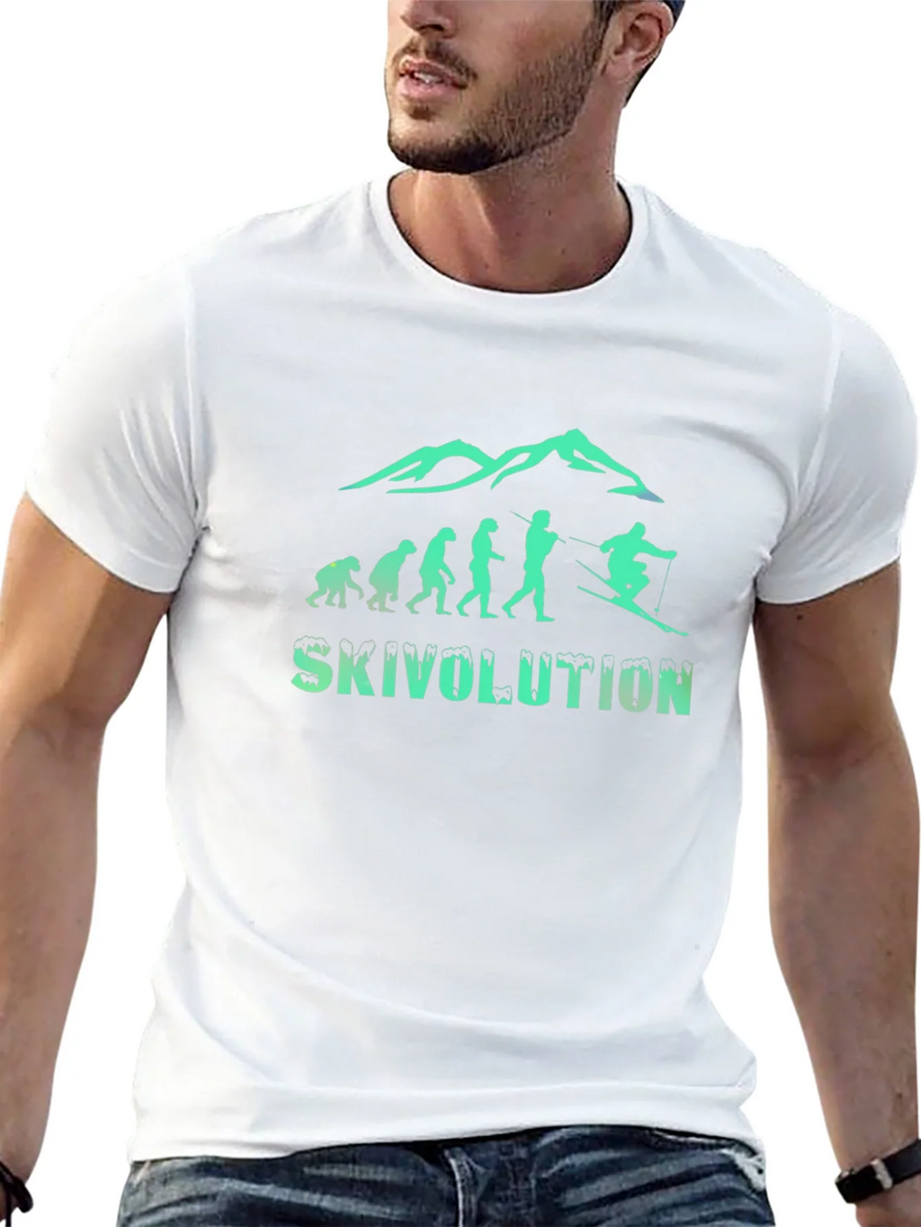 Skivolution Black Tee - Ski Evolution Graphic T-Shirt product image 8