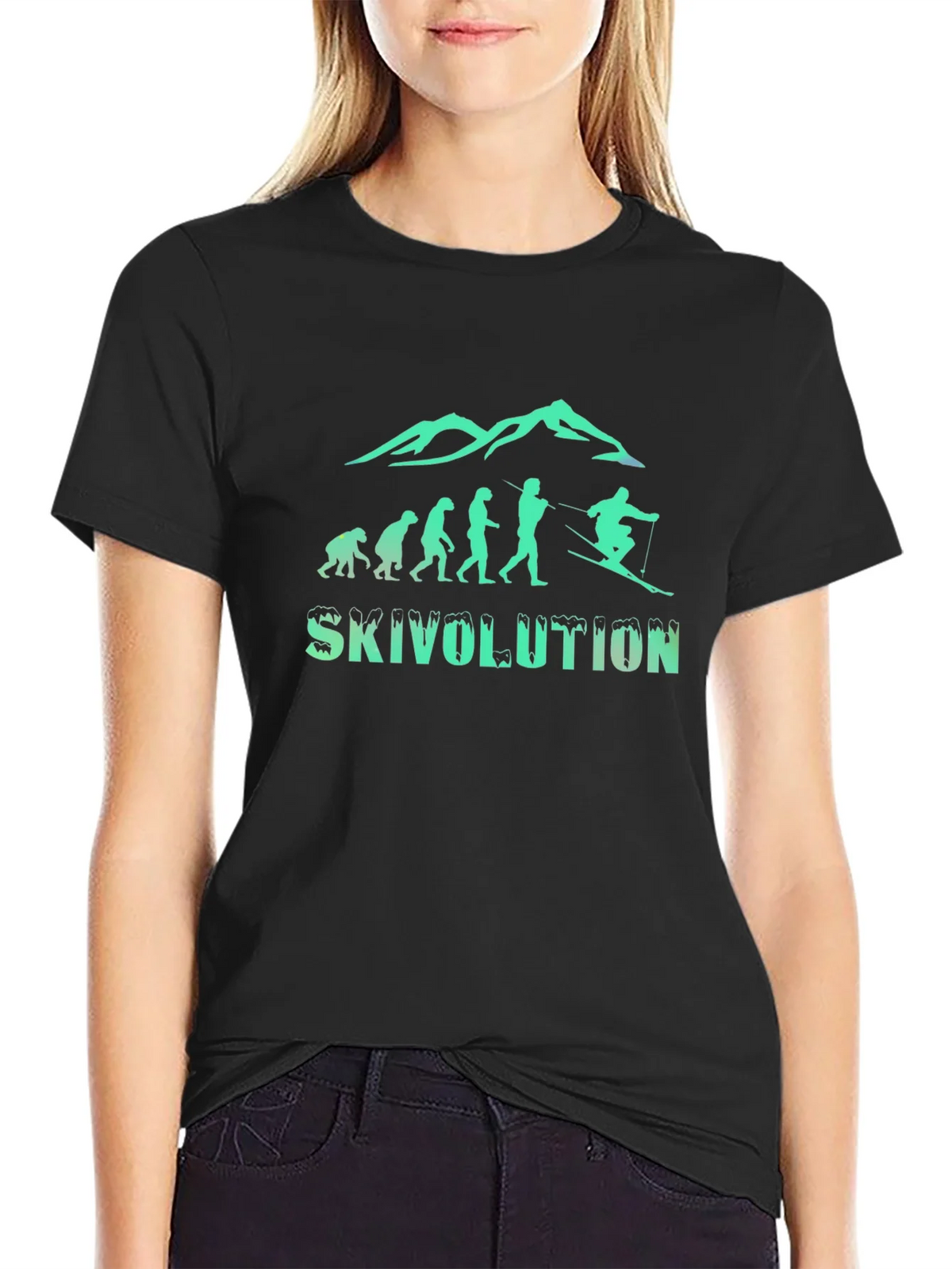 Skivolution Black Tee - Ski Evolution Graphic T-Shirt product image 1