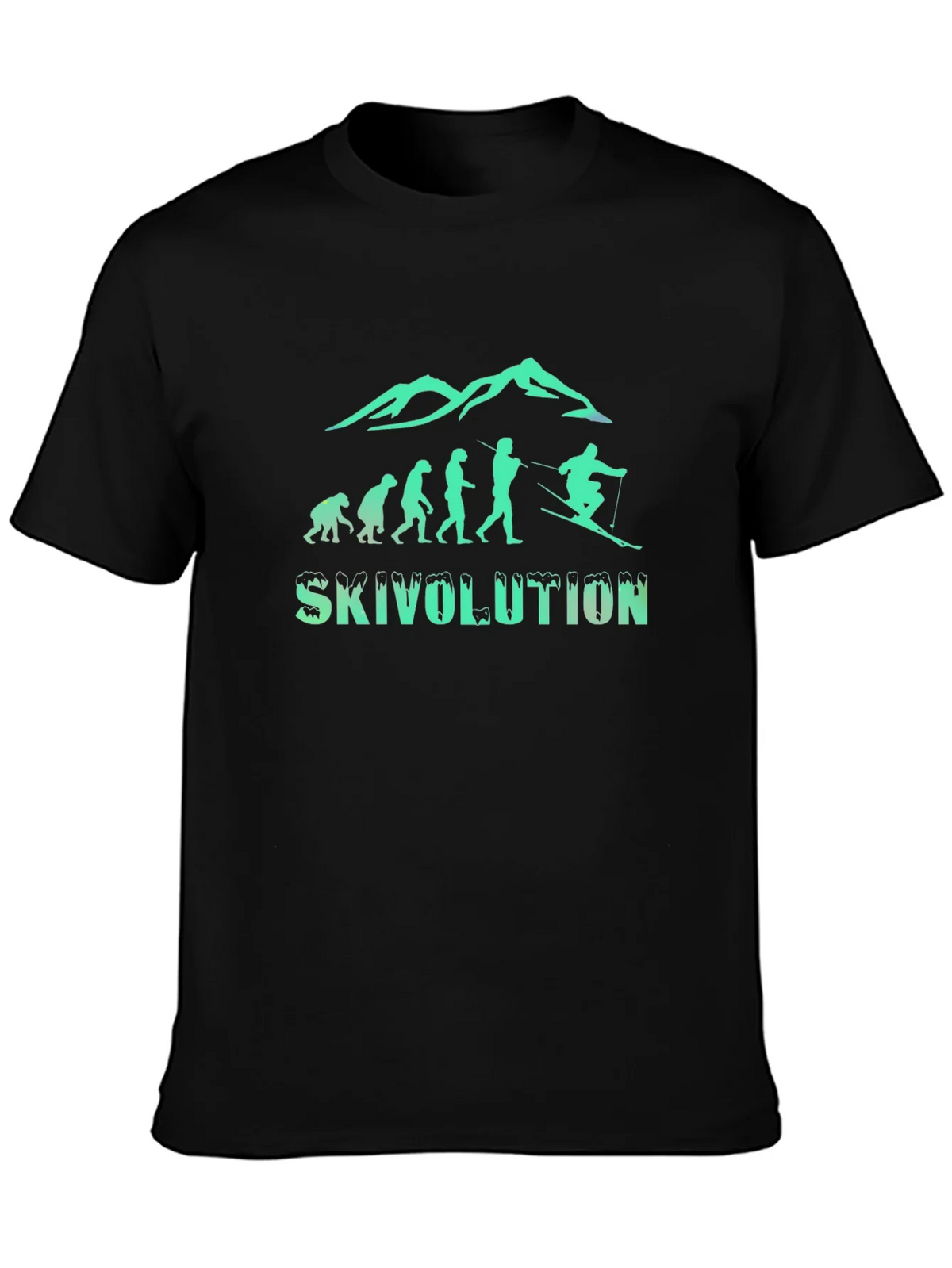 Skivolution Black Tee - Ski Evolution Graphic T-Shirt product image 2