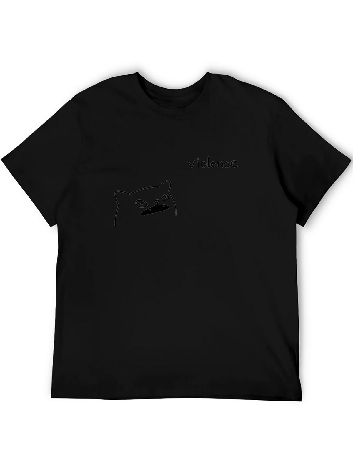 Violence Cat T-Shirt - Unisex Black Graphic Tee product image 3