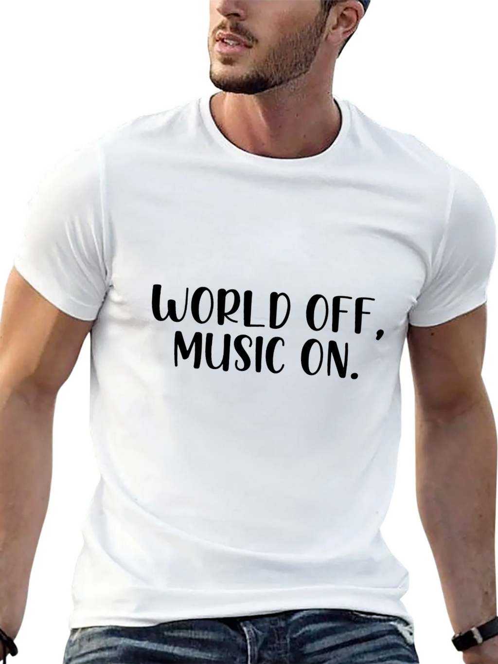 World Off Music On Black Graphic Tee product image 12