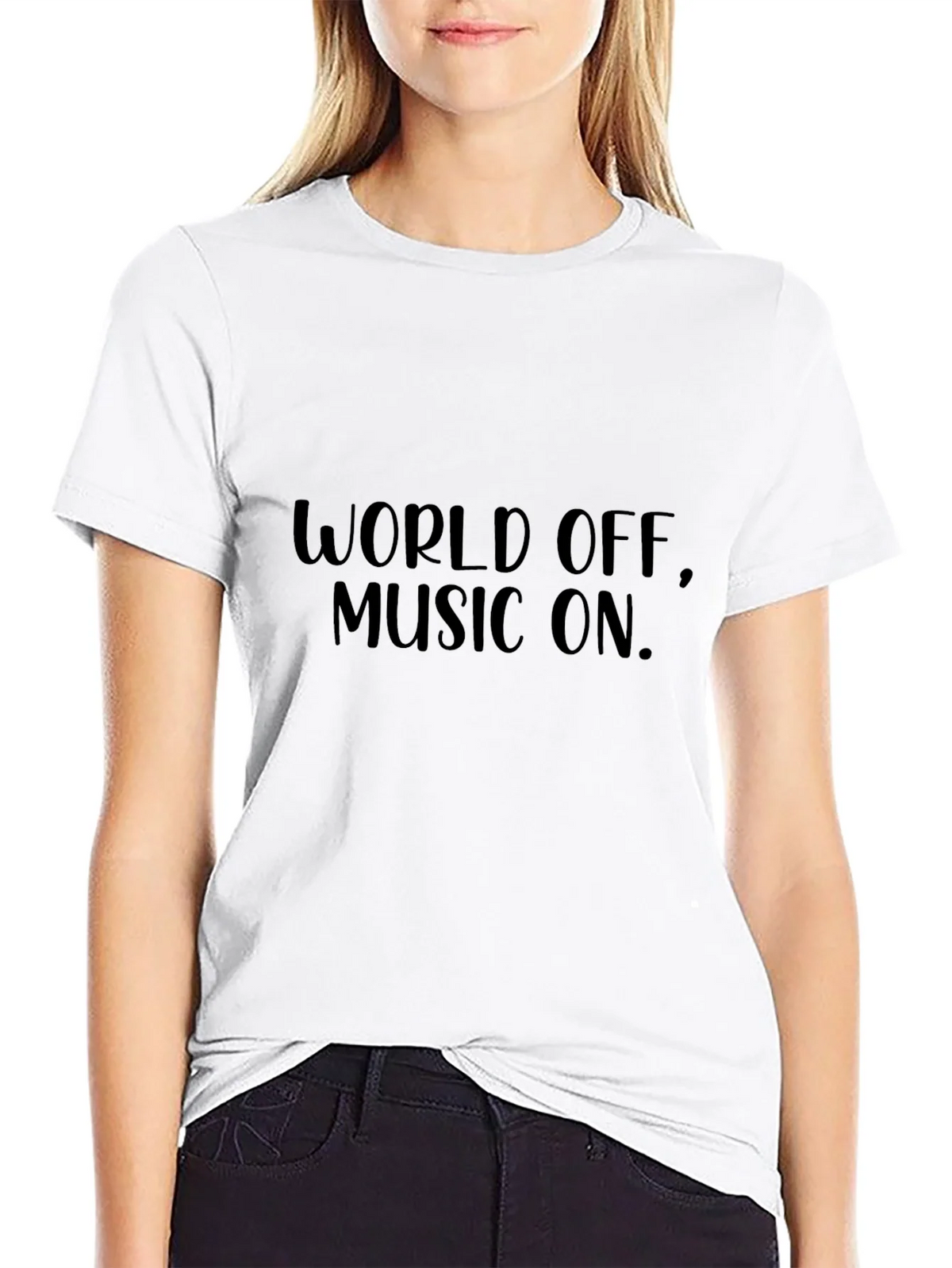 World Off Music On Black Graphic Tee product image 8