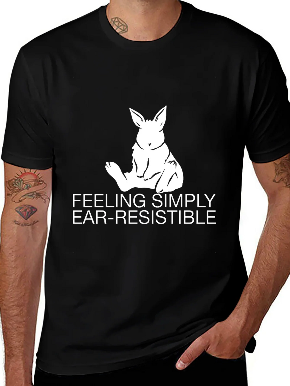 Ear-Resistible Bunny Graphic Tee product image 1