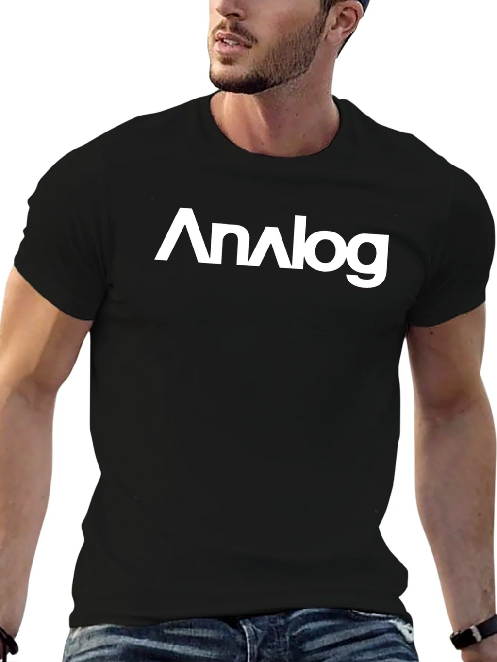 Analog Black Graphic T-Shirt for Men product image 6