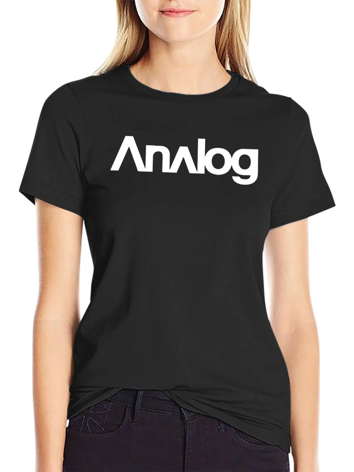 Analog Black Graphic T-Shirt for Men product image 2